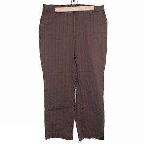 Lee Comfort Waistband Brown Vertical Stripe Pants